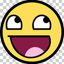 a yellow smiley face with its mouth open and eyes closed .