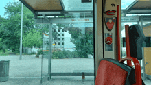 an empty bus stop with a sign that says les vergnes on it