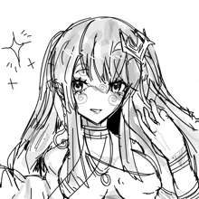 a drawing of a girl with long hair and a crown on her head