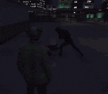 a screenshot of a city at night with the words " you are incapacitated " at the top