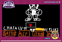 a game called gartic phone shows a skeleton and a heart