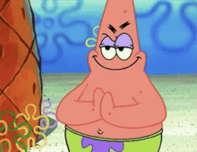 patrick star from spongebob squarepants has an angry face