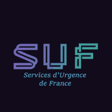 suf services d' urgence de france logo on a dark background