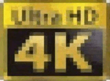 a pixel art of a 4k logo on a black background .