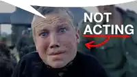 a picture of a man with a speech bubble that says " not acting "