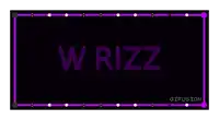 a black background with purple lines and the word wrizz on it .