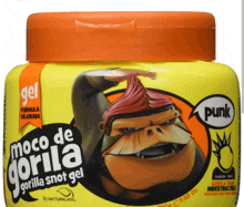 a yellow and orange bottle of moco de gorilla gorilla snot gel