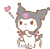 a cartoon drawing of a cat with the name camila written on it