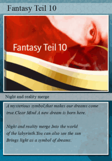 a card that says fantasy teil 10 on the top of it