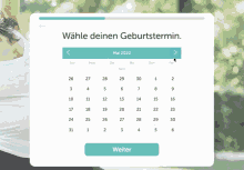 a calendar for december 2020 with a button that says " weiter "