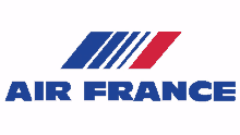 a logo for air france with a red white and blue stripe