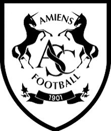 a black and white logo for a football team called amiens football