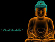 a picture of a buddha with the words " lord buddha " on the bottom