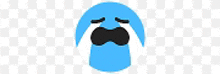 a blue crying emoji with tears coming out of its eyes .