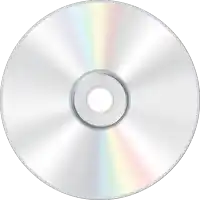 a silver cd with a hole in the middle of it