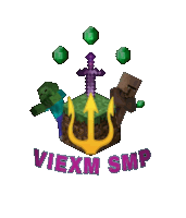 a logo for viexm smp with a sword and anchor