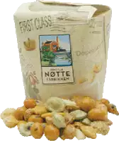 a bag of nuts with a label that says first class notte