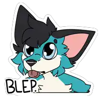 a drawing of a dog with the word blep written on it