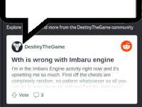 a screenshot of a reddit post that says `` with is wrong with imbaru engine '' .