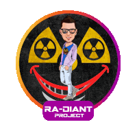 a cartoon of a man with glasses and a smiling face with the words radiant project below him