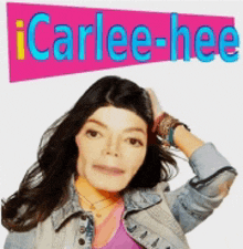 a picture of a girl with the name carlee-hee written on it