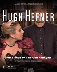 a movie poster for hugh hefner starring thomas jeffrey hawks and stefan