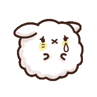 a cartoon drawing of a sheep with tears coming out of it 's eyes