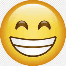 a yellow smiley face with a large smile on it