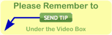 a green button that says send tip under the video box