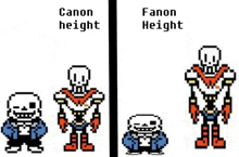 a pixel art of papyrus 's height and canon height