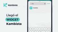 a phone with a widget called kambista on it