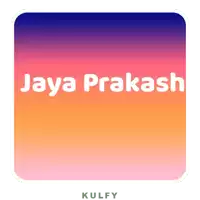 a sticker with the name jaya prakash written in white