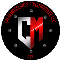 a logo for cm remodeling & construction llc