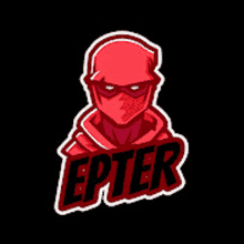 a red ninja with the word epter written on it