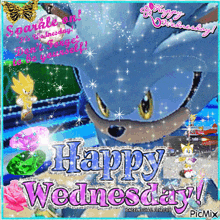 a picture of sonic the hedgehog with the words happy wednesday on it