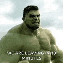 the hulk is leaving in 10 minutes and is angry .