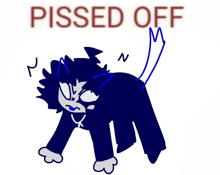 a drawing of a cat with the words " pissed off " above it