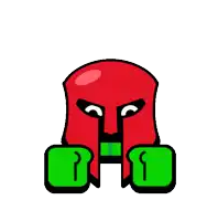 a cartoon illustration of a spartan helmet with a crown on top