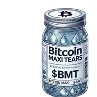 a jar of bitcoin maxi tears with water drops on the label