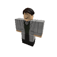 a roblox character wearing a lab coat and a black vest