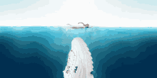 a pair of white fila shoes floating in the ocean