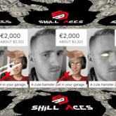 an ad for shill aces shows a man with headphones and a woman with headphones