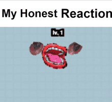 a picture of a face with the words " my honest reaction " on it