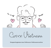 a card that says cosrx vietnam with a drawing of a man on it