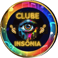 a logo for clube insonia with a colorful eye