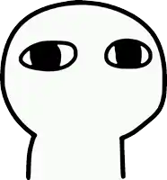 a cartoon drawing of a face with red eyes and a big smile
