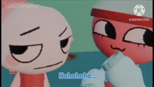 two cartoon characters are looking at each other and one of them says ' hhhhe '