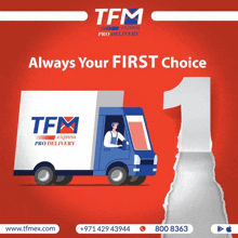 an ad for tfm express pro delivery