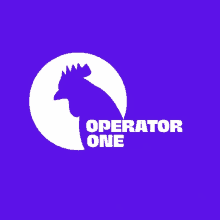 a logo for operator one with a rooster in a white circle