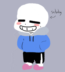 a drawing of sans with the word setinky written underneath